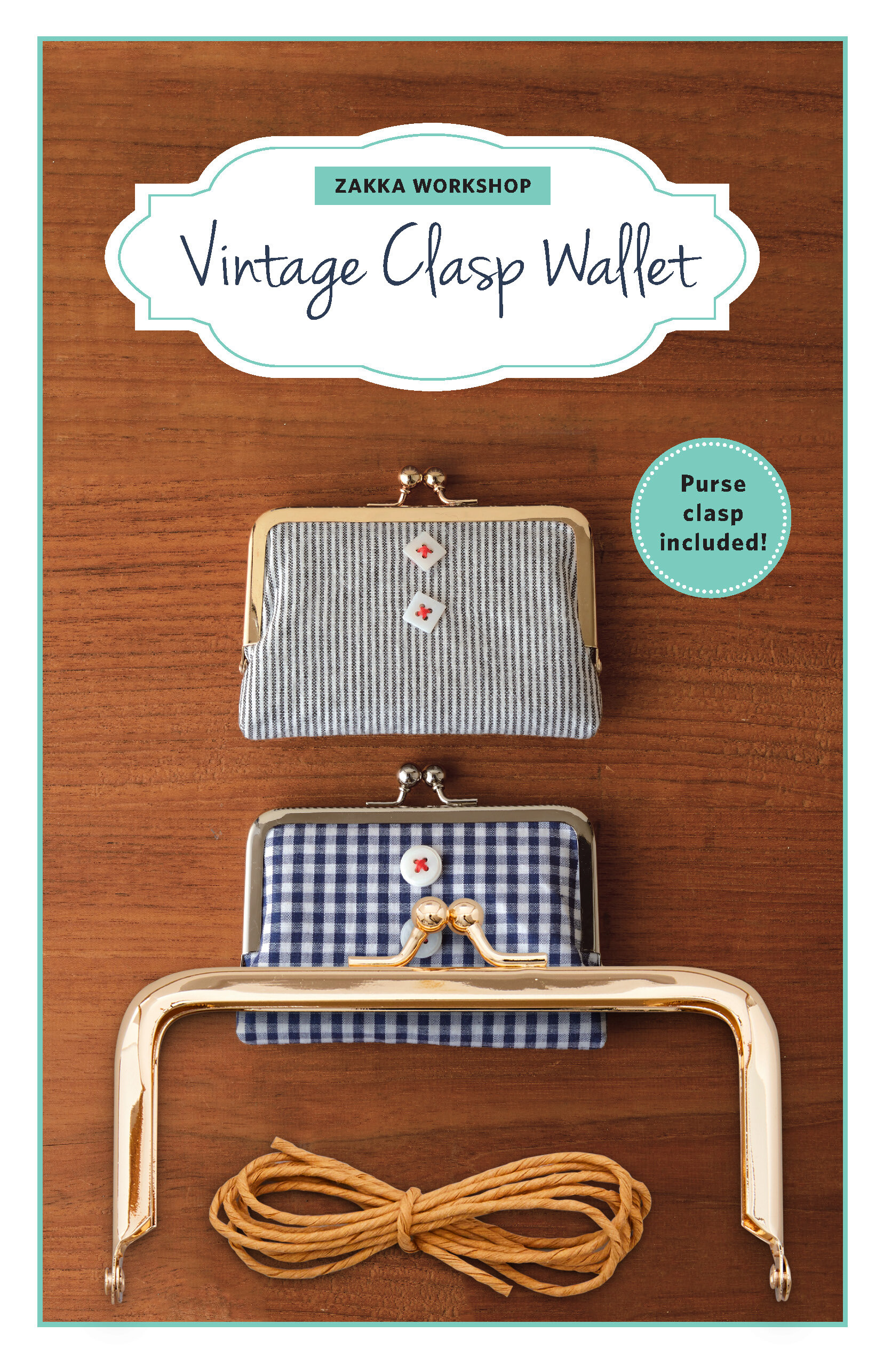 ZW6349 Vintage Clasp Wallet Kit with Rose Gold Clasp — Zakka Workshop
